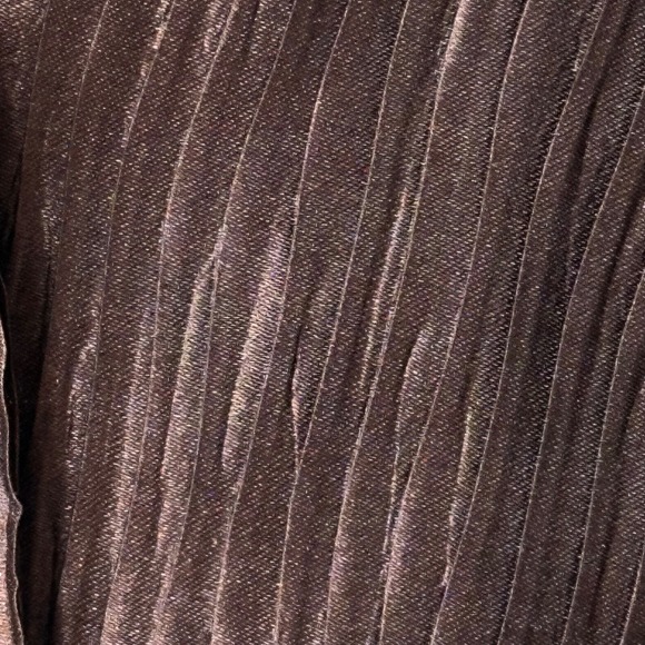 Chicos Brown‎ Light Crinkle Shiny Two Button Lined Blazer Jacket Size 2 US Large - Picture 6 of 8